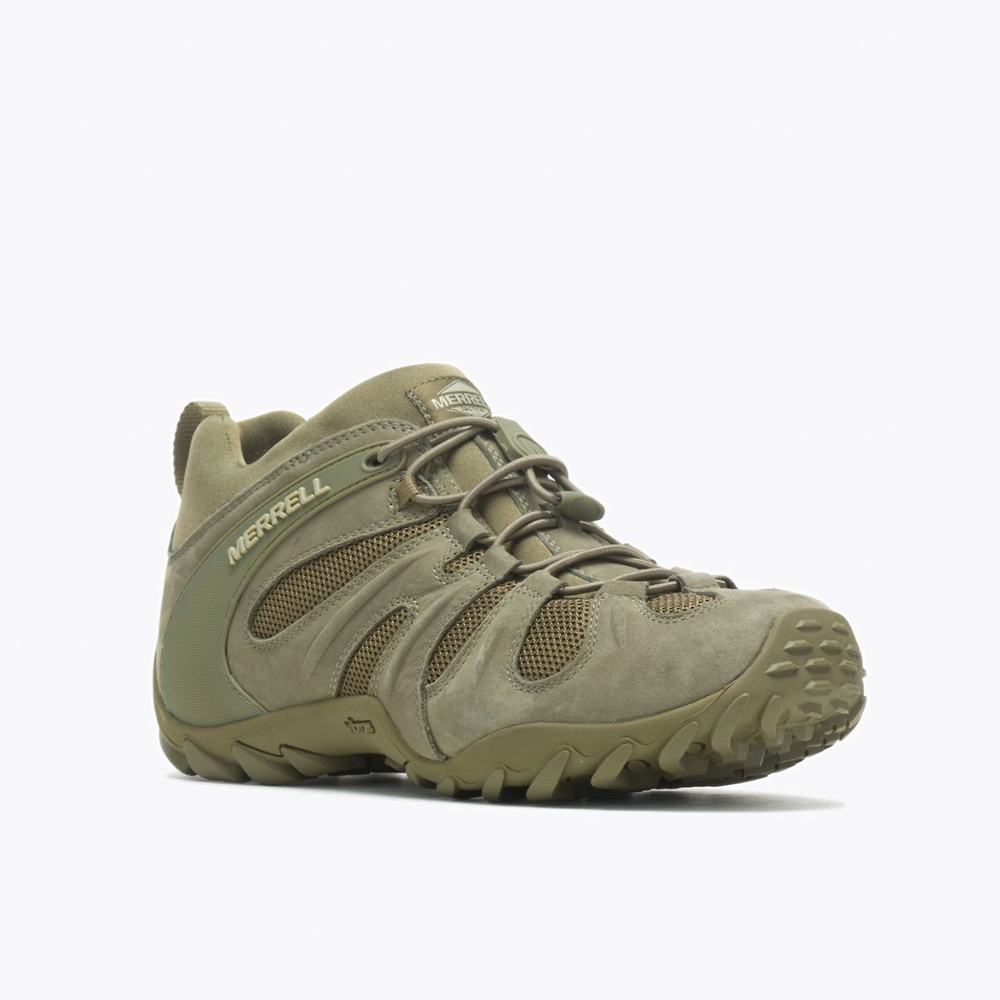 Merrell Tiendas Mexico Merrell Cham 8 Stretch Tactical Tenis de Seguridad Para Hombre Verde Oscuro Oliva